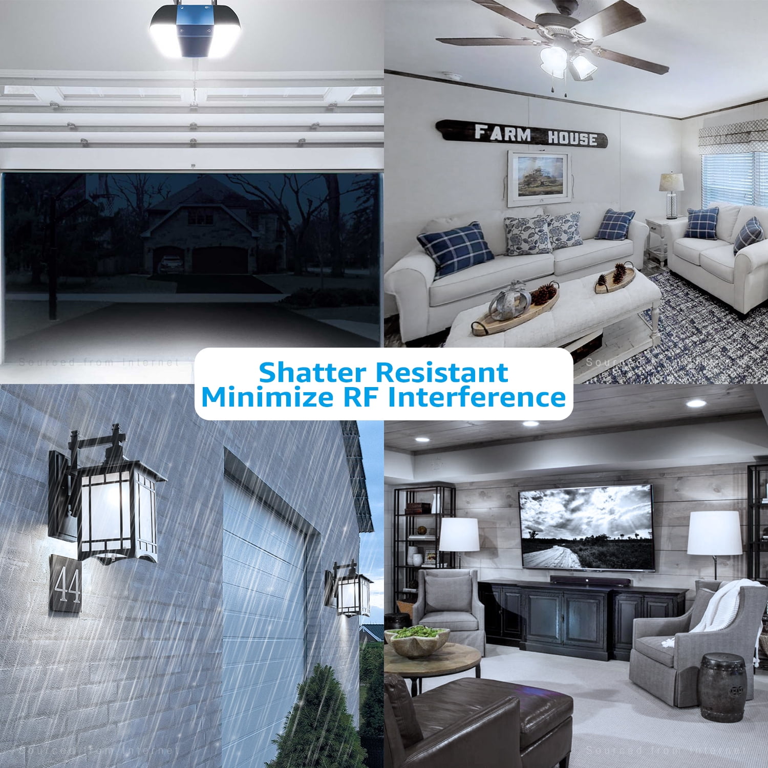 6 Pack 15W=100W Garage Door LED Bulbs, 1700lm, Garage Door Opener Bulbs, E26 Base, 5000K Daylight, Non-Dimmable