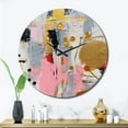 thumbnail image 3 of Designart "Geometric in Pink and Grey III" Modern Oversized Wall Clock, 3 of 5