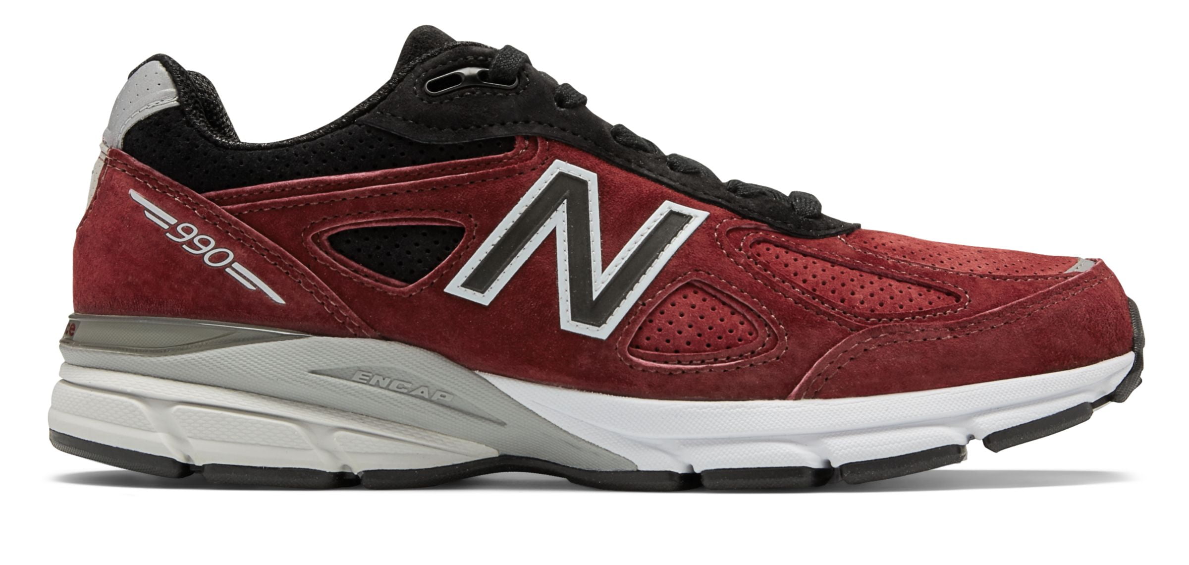 New Balance Men's 990v4 Made in US Shoes Red with Black - Walmart.com