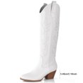 thumbnail image 6 of ElElax Cowboy Boots for Women, Cowgirl Boots Low Chunky Heel Embroidered Pull On Side Zip Pointed Toe Western Boots, 6 of 6