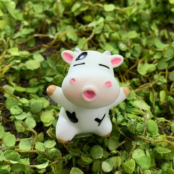 GOOHOCHY Adorable White Resin Cow Toy for Decor Ideal for Kids Educational and Practical 8pcs