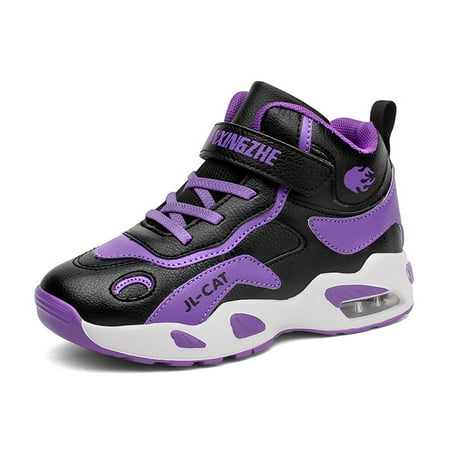 

Engtoy Girls Boys Basketball Shoes Kids Sport Shoes For School Little/Big Kids High Top Outdoor Child Sneakers Black Child Sneakers Black