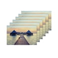 thumbnail image 4 of MKHERT Resort On Tropical Islands Maldives Bungalows Over The Water at Sunset Placemats Table Mats for Dining Room Kitchen Table Decoration 12x18 inch,Set of 6, 4 of 4