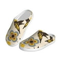 thumbnail image 2 of Lsque Yellow Flowers Hummingbird Pattern Womens Comfort Cotton on Scuff With Memory Foam and Anti-skid Sole Slipper-37/38, 2 of 7