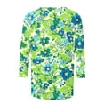 thumbnail image 4 of CYMMPU Blouses for Women Dressy Casual Round Neck Spring Tops Summer Trendy Shirts Tunic Tops Flower Pattern Loose Fit 3/4 Sleeve Lightweight Basic Tees Multicolor XXL, 4 of 5