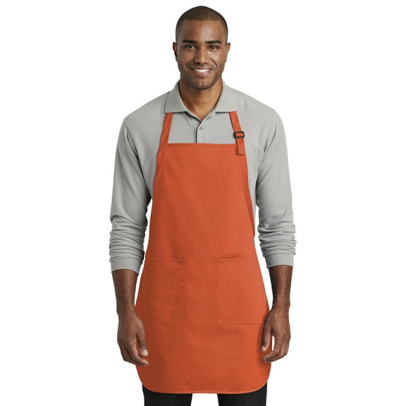 Port Authority Adult Male Men Plain Sleeveless Apron Orange One Size Fits All