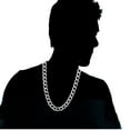 thumbnail image 4 of Ritastephens Sterling Silver Italian Curb Cuban Thick Chain 24inches for Male Adult, 4 of 6
