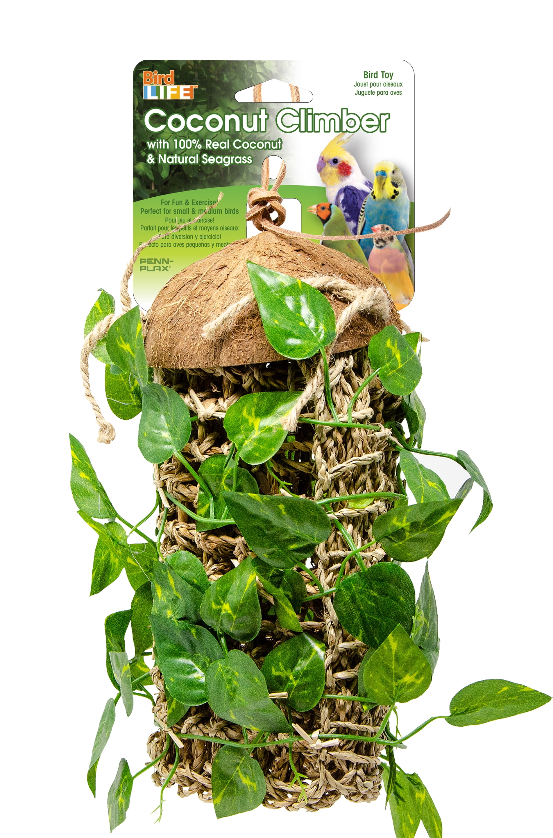 Penn-Plax Reptology Lizard Lounger Coconut Climber with Vines for Reptiles