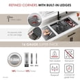 thumbnail image 3 of Stylish Undermount 28" Stainless Steel Double Bowl Workstation Kitchen Sink with 7 accs S-628WK, 3 of 13
