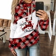 thumbnail image 4 of Sweat à Capuche d'Hiver pour Femmes, Mode Mi-Longue, Blouse Ample, Col Rond Chaud, Cardigan Imprimé Noël, Pull de Noël, 4 of 5