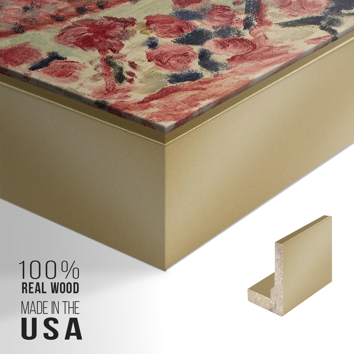 Vintage Botanical Print-LIV By Wexford Home Framed in Gold Wood Gallery Wrapped Canvas 17 in. x 25 in.