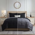 thumbnail image 1 of Nestl Juego de Edredón Tamaño Queen, Cama 3 Piezas, Reversible, con Relleno Alternativo Plumón, en Negro y Gris., 1 of 10