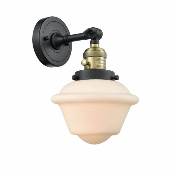 Innovations 203SW-BAB-G531-LED Small Oxford 1 Light Sconce part of the Franklin Restoration Collection, Black Antique Brass