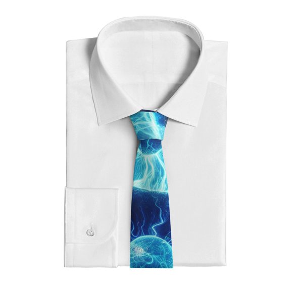 Uemuo Blue Yin And Yang Pattern Men's Necktie Classic Silk Tie Woven Jacquard Neck Ties Business Necktie Gift for Men