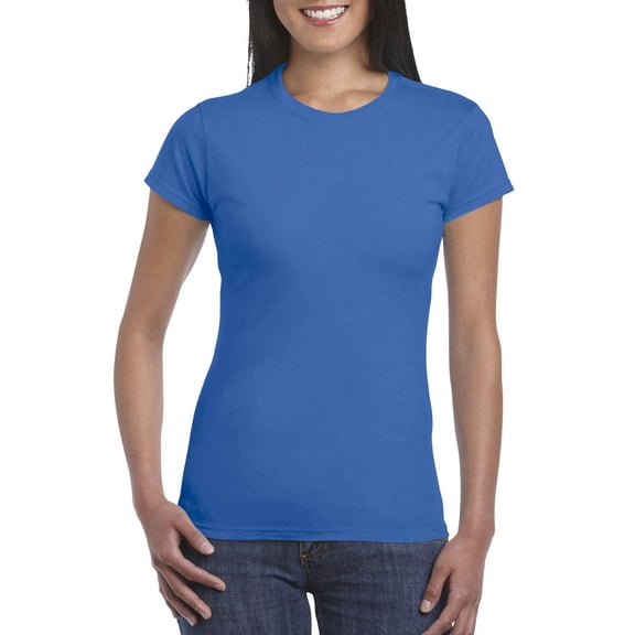 TANGNADE Women's Basic Cotton Crew Neck Slim Fit Tee Tunic Length T Shirt, Blue XL