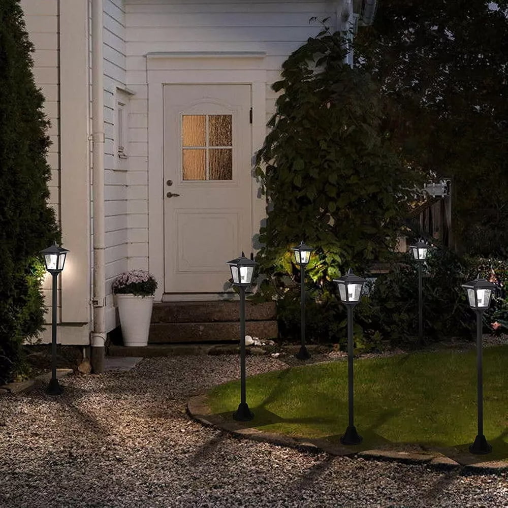 Kanstar Mini Solar Lamp Post Lights, Vintage Style, Outdoor, Dusk till Dawn, Warm White, pack of 2