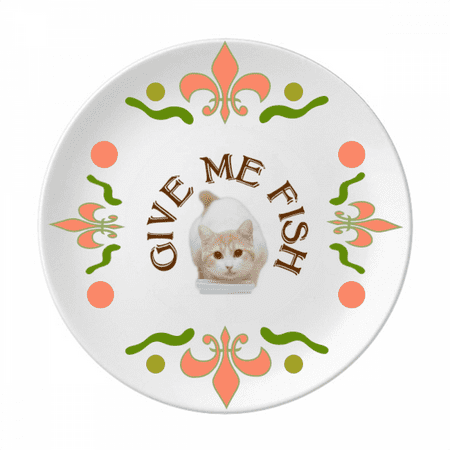

Dinner Dried Fish Cat Love Flower Ceramics Plate Tableware Dinner Dish