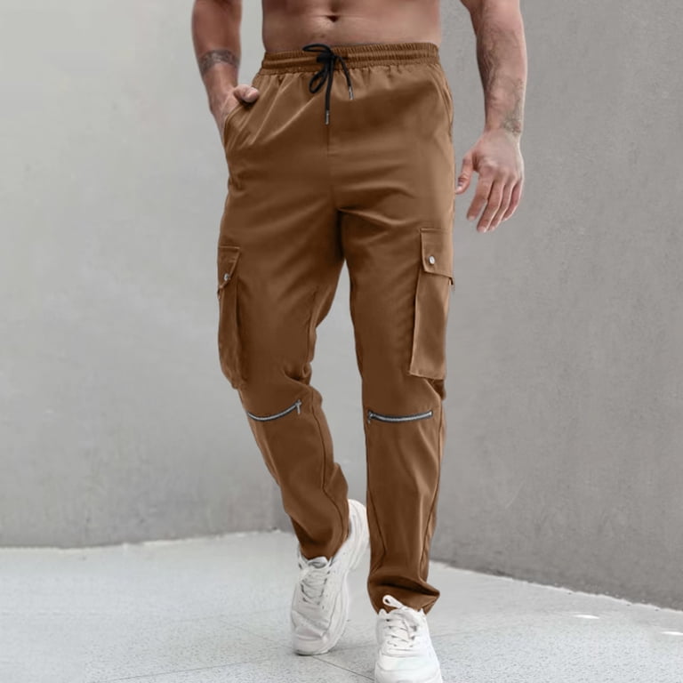 GHSOHS Cargo Pants for Men Comfort Pants for Men Brown Trousers