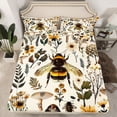 thumbnail image 2 of Feelyou 3D Rustic Bee Queen Sheet Sets for Kids, Mandala Jungle Floral Flat Sheet, Tribal Western Mushroom Queen Fitted Sheet, Lightweight Room Decor, 4 Pieces, 2 of 7