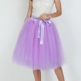 thumbnail image 2 of Tulle Skirts for Women Elastic Waist Lace Up Bow Knee Length Layered Mesh Flowy A Line Tutu Skirts Puffy Skirt Fairy Skirt, 2 of 6