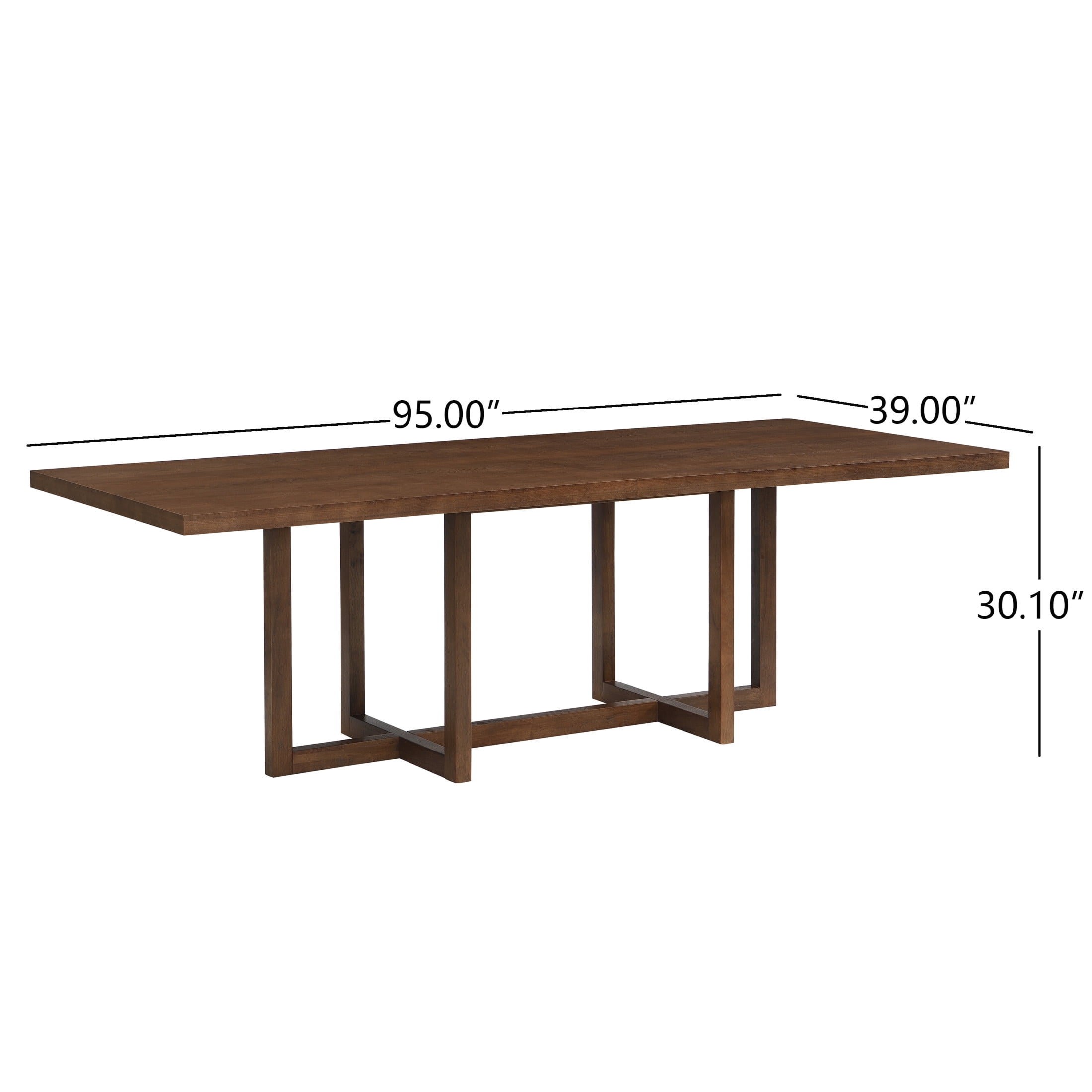 Christopher Knight Home 95" Modern Rectangular Dining Table for 6-8, Solid Wood Frame, Walnut