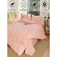 thumbnail image 2 of Pink 3D Rope Bow Duvet Cover Set - Polyester Bedding, TWIN (2 Pc) / QUEEN & KING (3 Pc), Multi-Color, 2 of 12