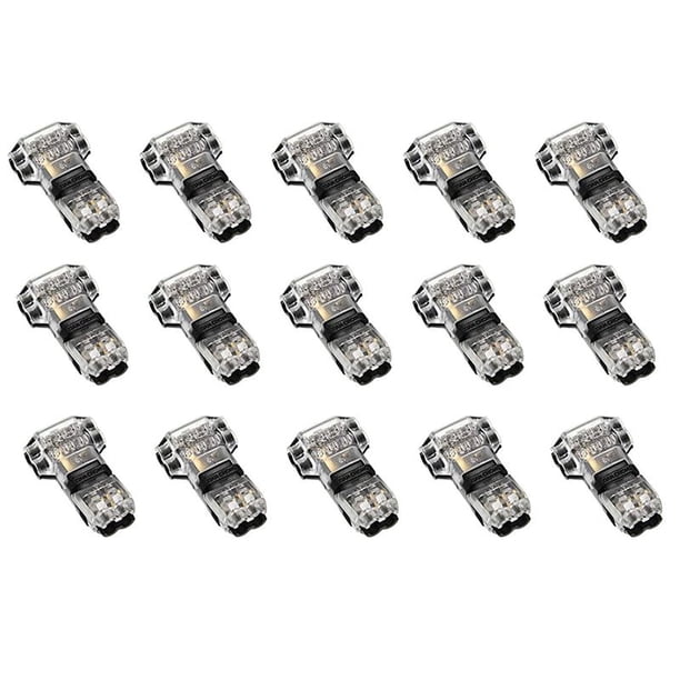 15 Uds. Conectores de Cable de 3 VíAs y 2 Conectores de Cable T-Tap Compactos Universales de Bajo Voltaje Sin Pelar para Cable 18-22 AWG