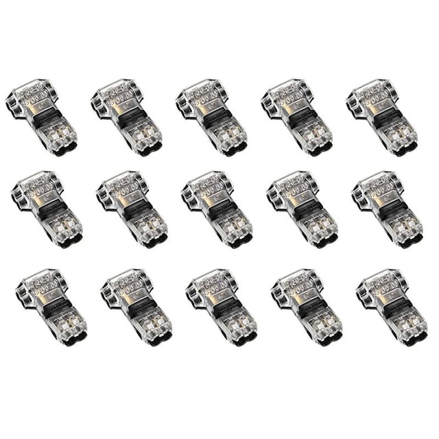 15 Uds. Conectores de Cable de 3 VíAs y 2 Conectores de Cable T-Tap Compactos Universales de Bajo Voltaje Sin Pelar para Cable 18-22 AWG