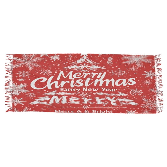 BZSMCE Women Scarf Design Snowtreen and Snowflak for Christmas Simple Pattern Soft Warm Long Large Scarves