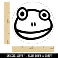 thumbnail image 2 of Cute Frog Face Self-Inking Rubber Stamp Ink Stamper - Brown Ink - Medium 1 Inch, 2 of 7