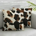 thumbnail image 3 of Creowell Black and brown cow spots Print Decorative Throw Pillow Covers Corduroy Cushion Covers Soft Throw Pillow Case Sofa Pillow Case Square Cushion Case for Living Room Bed Couch Car Home Decor, 3 of 5