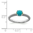 thumbnail image 5 of 925 Sterling Silver & Real 14kt Stackable Expressions Turquoise Antiqued Ring Size: 6; for Adults and Teens; for Women and Men, 5 of 5