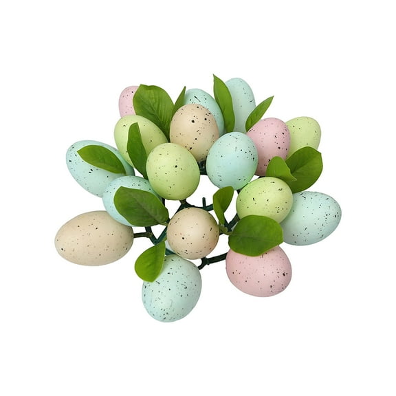 Colorful Easter Egg Wreath, 9inch diamter, Foam on Grapvine - Easter Rustic Home Decor, Indoor Outdoor Window Treatments Wall Decorations