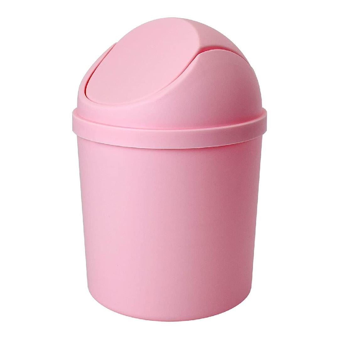 Mini Waste Can Plastic Small Wastebasket Trash Can with Swing Lid Tiny
