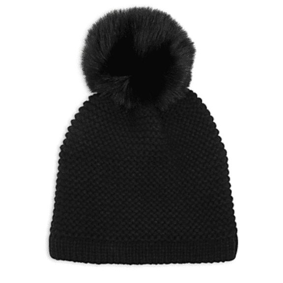 Kyi Kyi Knitted Faux Fur Pom Pom Hat