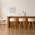 thumbnail image 4 of EYYTHUNG Adult Low Back Swivel Bar Stools Swivel Barstools Chenille Fabric Upholstered Set of 2, Beige, 4 of 9