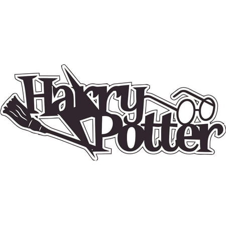 Harry Potter Logo Glasses Broom Wall Decal Vinyl Sticker Movie Harry Potter Series Hogwarts Magic Wall Art Design for Boys/Girls Room Home Bedroom Decor Wall Art Mural Decoration Size (12x30