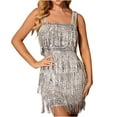 thumbnail image 2 of Lolmot Sequin Dress for Women Party Fringe Glitter Spaghetti Straps Bodycon Sexy Club Night Party Prom Cocktail Dresses, 2 of 5