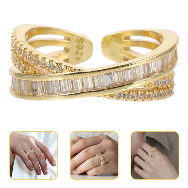 Moluckfu Anillo Dorado Ajustable Con Superficie Lisa Y Moderno Para Mujer Y Jóvenes