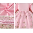 thumbnail image 3 of Long Sleeve Princess Dress for Girls Pink Floral Embroidered Tulle Party Tutu for Birthday,Size 5-6 T, 3 of 9