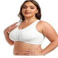 thumbnail image 6 of XBASW Underwear Bras for Women's Front Closure Bra Womens Plus Size Full Cup Wirefree Bralette L-6XL, 6 of 11