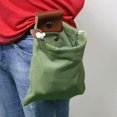 thumbnail image 2 of Bolsa de lona plegable para forrajes, bolsa de almacenamiento para colgar en la cintura para recolectar frutas con funda de cuero Bolsa de almacenamiento con cordón-D, 2 of 5