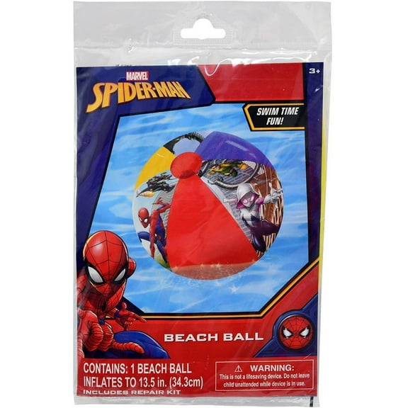 6 Piece Spiderman Inflatable Beach Ball, 6.5" x .50" x 11"