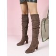 thumbnail image 3 of Women's Slouchy Knee High Boots With Chunky Heel,Comfortable And Fashionable For Fall And Winter Wear For Women, 3 of 10