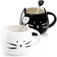 thumbnail image 1 of ZEAYEA Juego de 2 tazas de café con diseño de gato, taza de leche de té con cuchara de porcelana de 12 onzas para mujeres y niñas amantes de los gatos, tazas de pareja de gatitos, el mejor regalo, 1 of 3