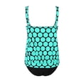 thumbnail image 4 of Tankini Bathing Suits for Women Two Piece Printed Swimsuits Loose Blouson Swim Top with Bikini Bottom Swimwear Mint Green XL, 4 of 5