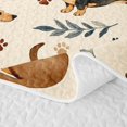 thumbnail image 5 of Manfei Cartoon Dachshund Quilt Full, Vintage Leaf Botanical Full Bedspread Sets, Cream, 3 Pieces, 1 Coverlet and 2 Pillowcases, 5 of 7