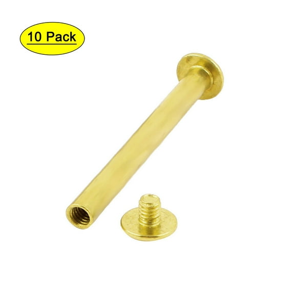 10pcs 5mmx50mm Brass Plated Binding Chicago Screw Post for Album Scrapbook