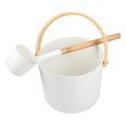 thumbnail image 4 of Retro Aluminum Sauna Bucket Barrel With sauna bucket Laddle Kit 5L White_Style A, 4 of 8
