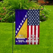 Flag American Half Bosnian Flag Bosnian American Friendship Bosnia And Herzegovina U.S.A Patriotic Proud House Flag, Double-Sided Decorative Outdoor Flag, Patriotic Polyester Yard Flag 29.5 x 39.5 in